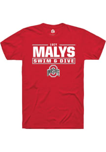 Lucy Malys  Ohio State Buckeyes Red Rally NIL Stacked Box Short Sleeve T Shirt