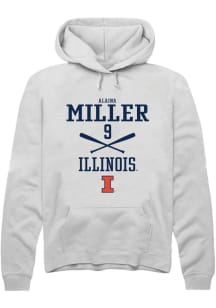 Alaina Miller  Rally Illinois Fighting Illini Mens White NIL Sport Icon Long Sleeve Hoodie