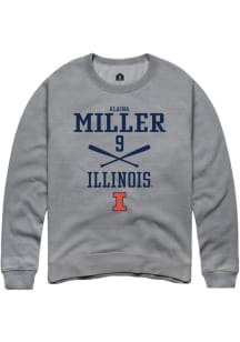 Alaina Miller  Rally Illinois Fighting Illini Mens Graphite NIL Sport Icon Long Sleeve Crew Sweats..