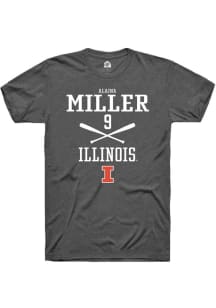 Alaina Miller  Illinois Fighting Illini Dark Grey Rally NIL Sport Icon Short Sleeve T Shirt