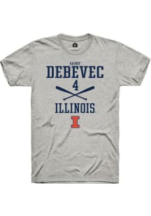 Gabby Debevec  Illinois Fighting Illini Ash Rally NIL Sport Icon Short Sleeve T Shirt