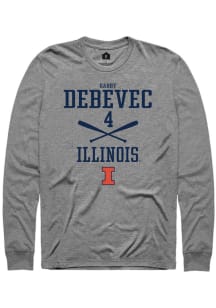 Gabby Debevec  Illinois Fighting Illini Graphite Rally NIL Sport Icon Long Sleeve T Shirt