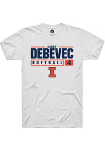 Gabby Debevec  Illinois Fighting Illini White Rally NIL Stacked Box Short Sleeve T Shirt