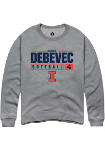 Gabby Debevec  Rally Illinois Fighting Illini Mens Graphite NIL Stacked Box Long Sleeve Crew Sweat..