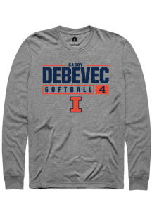 Gabby Debevec  Illinois Fighting Illini Graphite Rally NIL Stacked Box Long Sleeve T Shirt