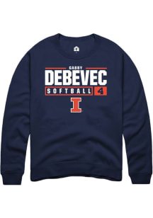 Gabby Debevec  Rally Illinois Fighting Illini Mens Navy Blue NIL Stacked Box Long Sleeve Crew Swea..