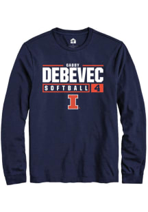 Gabby Debevec  Illinois Fighting Illini Navy Blue Rally NIL Stacked Box Long Sleeve T Shirt