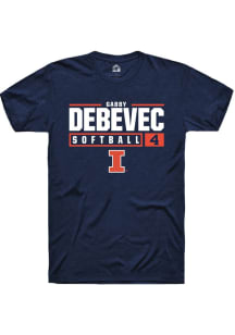 Gabby Debevec  Illinois Fighting Illini Navy Blue Rally NIL Stacked Box Short Sleeve T Shirt