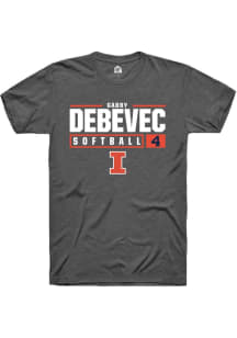 Gabby Debevec  Illinois Fighting Illini Dark Grey Rally NIL Stacked Box Short Sleeve T Shirt