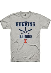 Reese Hunkins  Illinois Fighting Illini Ash Rally NIL Sport Icon Short Sleeve T Shirt
