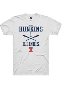Reese Hunkins  Illinois Fighting Illini White Rally NIL Sport Icon Short Sleeve T Shirt