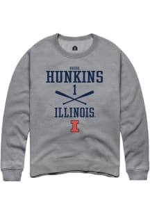 Reese Hunkins  Rally Illinois Fighting Illini Mens Graphite NIL Sport Icon Long Sleeve Crew Sweats..