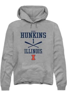 Reese Hunkins  Rally Illinois Fighting Illini Mens Graphite NIL Sport Icon Long Sleeve Hoodie