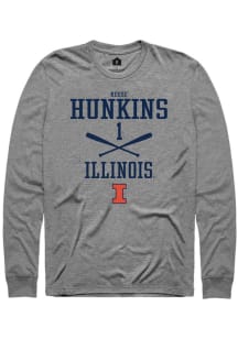 Reese Hunkins  Illinois Fighting Illini Graphite Rally NIL Sport Icon Long Sleeve T Shirt