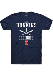 Reese Hunkins  Illinois Fighting Illini Navy Blue Rally NIL Sport Icon Short Sleeve T Shirt