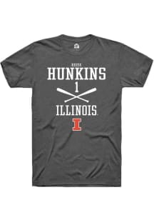 Reese Hunkins  Illinois Fighting Illini Dark Grey Rally NIL Sport Icon Short Sleeve T Shirt