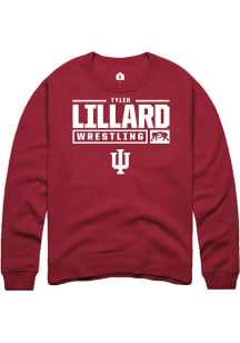 Tyler Lillard  Rally Indiana Hoosiers Mens Red NIL Stacked Box Long Sleeve Crew Sweatshirt