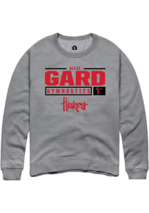 Allie Gard  Rally Nebraska Cornhuskers Mens Graphite NIL Stacked Box Long Sleeve Crew Sweatshirt
