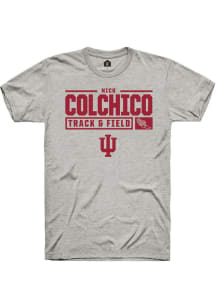 Nico Colchico  Indiana Hoosiers Ash Rally NIL Stacked Box Short Sleeve T Shirt