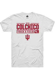 Nico Colchico  Indiana Hoosiers White Rally NIL Stacked Box Short Sleeve T Shirt