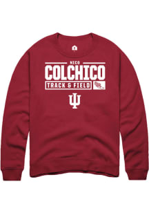 Nico Colchico  Rally Indiana Hoosiers Mens Red NIL Stacked Box Long Sleeve Crew Sweatshirt