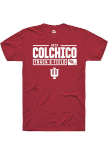 Nico Colchico  Indiana Hoosiers Red Rally NIL Stacked Box Short Sleeve T Shirt