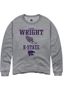 Delaney Wright  Rally K-State Wildcats Mens Graphite NIL Sport Icon Long Sleeve Crew Sweatshirt