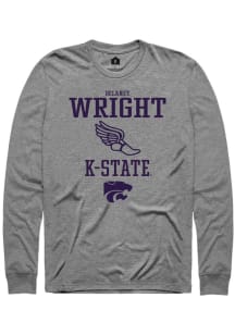 Delaney Wright  K-State Wildcats Graphite Rally NIL Sport Icon Long Sleeve T Shirt