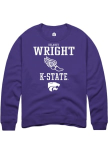 Delaney Wright  Rally K-State Wildcats Mens Purple NIL Sport Icon Long Sleeve Crew Sweatshirt