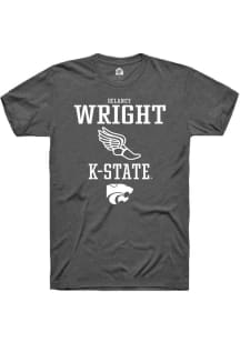Delaney Wright  K-State Wildcats Dark Grey Rally NIL Sport Icon Short Sleeve T Shirt