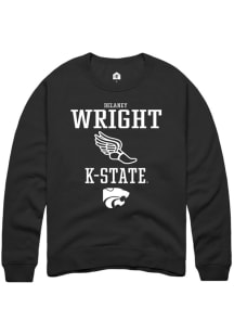 Delaney Wright  Rally K-State Wildcats Mens Black NIL Sport Icon Long Sleeve Crew Sweatshirt