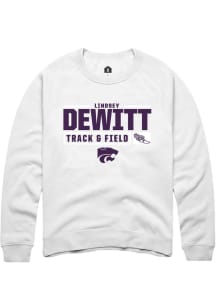 Lindsey DeWitt  Rally K-State Wildcats Mens White NIL Stacked Box Long Sleeve Crew Sweatshirt