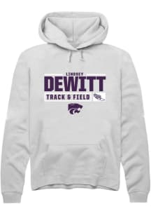 Lindsey DeWitt  Rally K-State Wildcats Mens White NIL Stacked Box Long Sleeve Hoodie