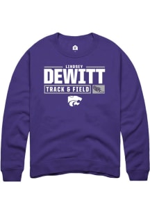 Lindsey DeWitt  Rally K-State Wildcats Mens Purple NIL Stacked Box Long Sleeve Crew Sweatshirt