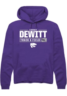 Lindsey DeWitt  Rally K-State Wildcats Mens Purple NIL Stacked Box Long Sleeve Hoodie