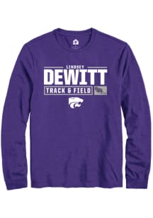 Lindsey DeWitt  K-State Wildcats Purple Rally NIL Stacked Box Long Sleeve T Shirt