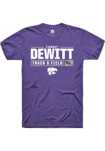 Lindsey DeWitt  K-State Wildcats Purple Rally NIL Stacked Box Short Sleeve T Shirt