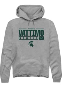 Jessica Vattimo  Rally Michigan State Spartans Mens Graphite NIL Stacked Box Long Sleeve Hoodie