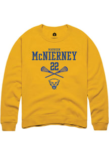 Maureen McNierney  Rally Pitt Panthers Mens Gold NIL Sport Icon Long Sleeve Crew Sweatshirt