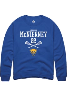 Maureen McNierney  Rally Pitt Panthers Mens Blue NIL Sport Icon Long Sleeve Crew Sweatshirt