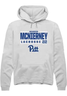 Maureen McNierney  Rally Pitt Panthers Mens White NIL Stacked Box Long Sleeve Hoodie