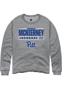 Maureen McNierney  Rally Pitt Panthers Mens Graphite NIL Stacked Box Long Sleeve Crew Sweatshirt