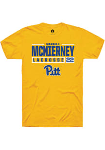 Maureen McNierney  Pitt Panthers Gold Rally NIL Stacked Box Short Sleeve T Shirt