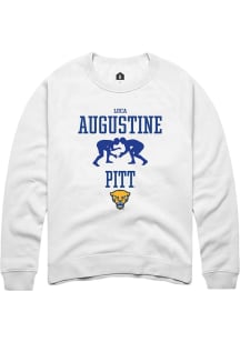 Luca Augustine  Rally Pitt Panthers Mens White NIL Sport Icon Long Sleeve Crew Sweatshirt