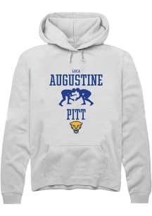 Luca Augustine  Rally Pitt Panthers Mens White NIL Sport Icon Long Sleeve Hoodie