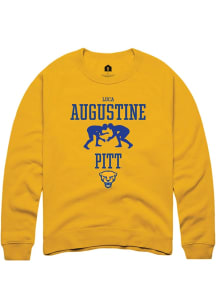 Luca Augustine  Rally Pitt Panthers Mens Gold NIL Sport Icon Long Sleeve Crew Sweatshirt