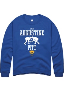 Luca Augustine  Rally Pitt Panthers Mens Blue NIL Sport Icon Long Sleeve Crew Sweatshirt