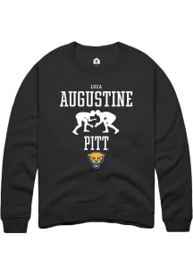 Luca Augustine  Rally Pitt Panthers Mens Black NIL Sport Icon Long Sleeve Crew Sweatshirt