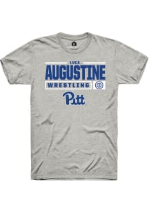 Luca Augustine  Pitt Panthers Ash Rally NIL Stacked Box Short Sleeve T Shirt