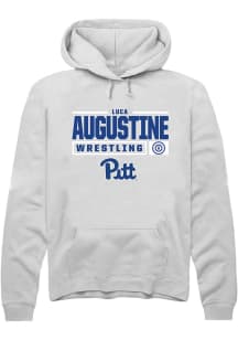 Luca Augustine  Rally Pitt Panthers Mens White NIL Stacked Box Long Sleeve Hoodie